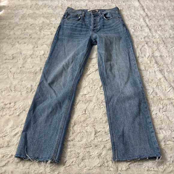 Denim Forum Women's Size 26 Blue The Arlo High Rise Straight Jeans - Picture 4 of 6